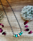 Mix Stones turquoise and spiny bar necklace