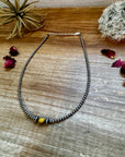 14 inch 3 mm sterling silver pearls choker - with bumblebees beads