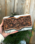 Carrying Cowhide Tooled Leather Women's Wallet