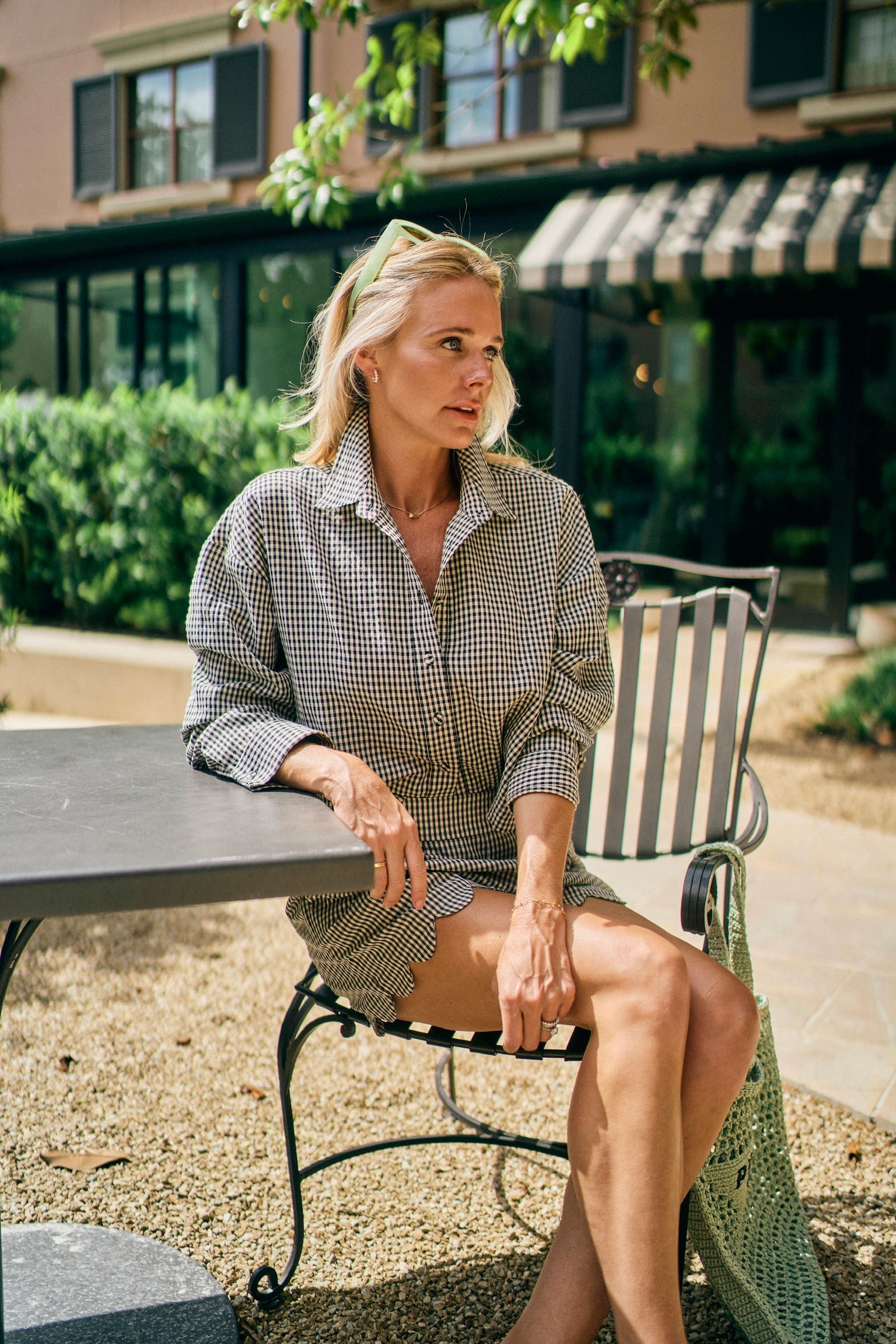 MASON'S DAUGHTER | the Cropped Boyfriend Shirt, Black & Ivory Gingham