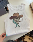 Cowboy Skeleton Cropped Tank