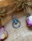 Naja Pendant with Golden Hill Turquoise – Sterling Silver – Native Made by KB – Fits 8mm