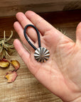 Sterling Silver Hair Tie – Small Stamped Concho