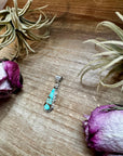 Teardrop Pendant with Kingman Turquoise – Sterling Silver – Native Made by SF – Fits 5mm