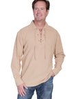 Men's Lace Up Front Shirt - CM8