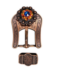 Copper Capri - Fire Opal - Teal - Crystal Conchos Sizes from 1"-3" and Buckles