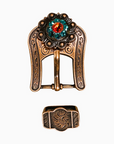 Copper Fire Opal - Teal - AB Crystal Conchos Sizes from 1"-3" and Buckles
