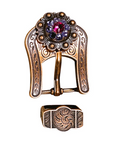 Copper Fuchsia - AB - Lilac Crystal Conchos Sizes from 1"-3" and Buckles