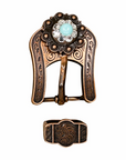 Copper Turquoise - Clear - Crystal Conchos Sizes from 1"- 3" and Buckles