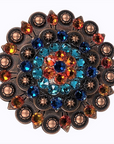 Copper Capri - Fire Opal - Teal - Crystal Conchos Sizes from 1"-3" and Buckles