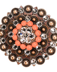 Copper Coral - Clear Crystal Conchos Sizes from 1"-3" and Buckles
