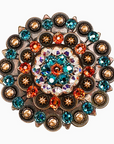 Copper Fire Opal - Teal - AB Crystal Conchos Sizes from 1"-3" and Buckles