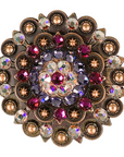Copper Fuchsia - AB - Lilac Crystal Conchos Sizes from 1"-3" and Buckles