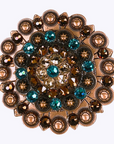 Copper Teal - Champagne - Topaz - Crystal Conchos Sizes from 1"-3" and Buckles