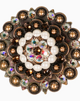 Copper Topaz - AB - Pearl - Crystal Conchos Sizes from 1"-3" and Buckles