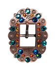 Copper Capri - Fire Opal - Teal - Crystal Conchos Sizes from 1"-3" and Buckles