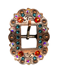 Copper Fire Opal - Teal - AB Crystal Conchos Sizes from 1"-3" and Buckles