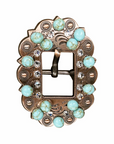 Copper Turquoise - Clear - Crystal Conchos Sizes from 1"- 3" and Buckles