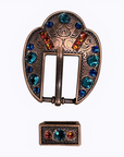 Copper Capri - Fire Opal - Teal - Crystal Conchos Sizes from 1"-3" and Buckles
