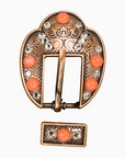 Copper Coral - Clear Crystal Conchos Sizes from 1"-3" and Buckles