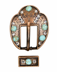 Copper Turquoise - Clear - Crystal Conchos Sizes from 1"- 3" and Buckles