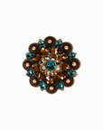 Copper Teal - Champagne - Topaz - Crystal Conchos Sizes from 1"-3" and Buckles