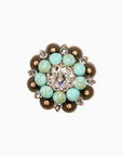 Copper Turquoise - Clear - Crystal Conchos Sizes from 1"- 3" and Buckles