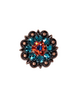 Copper Capri - Fire Opal - Teal - Crystal Conchos Sizes from 1"-3" and Buckles
