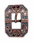 Copper Amethyst, Aqua, Clear Crystal Conchos Sizes from 1"-3" and Buckles