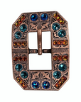 Copper Capri - Fire Opal - Teal - Crystal Conchos Sizes from 1"-3" and Buckles