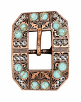 Copper Turquoise - Clear - Crystal Conchos Sizes from 1"- 3" and Buckles