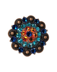 Copper Capri - Fire Opal - Teal - Crystal Conchos Sizes from 1"-3" and Buckles