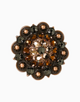 Copper Jet - Champagne - Topaz - Crystal Conchos Sizes from 1"-3" and Buckles