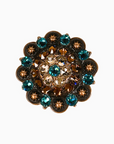 Copper Teal - Champagne - Topaz - Crystal Conchos Sizes from 1"-3" and Buckles