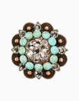 Copper Turquoise - Clear - Crystal Conchos Sizes from 1"- 3" and Buckles
