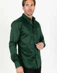 Men’s Single Pocket Logo Modern Fit Stretch Dress Shirt - Green