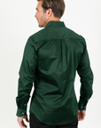 Men’s Single Pocket Logo Modern Fit Stretch Dress Shirt - Green