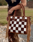 Canyon Check Cowhide Concealed Carry Purse