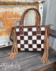 Canyon Check Cowhide Concealed Carry Purse