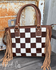 Canyon Check Cowhide Concealed Carry Purse