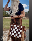 Canyon Check Cowhide Concealed Carry Purse