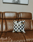 Checkered Cowhide Throw Pillow Cover