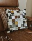 Checkered Cowhide Throw Pillow Cover