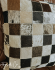 Checkered Cowhide Throw Pillow Cover