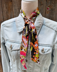Yellow and Black Western Skinny Mini Wild Rag Scarf / Cowgirl Necktie