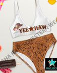 Yeehaw Tooled Leather Print Bikini