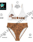 Yeehaw Tooled Leather Print Bikini