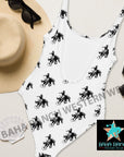 Yeehaw Rodeo Cowboy One Piece Swim Suit