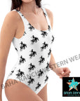 Yeehaw Rodeo Cowboy One Piece Swim Suit