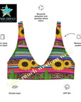 Yeehaw Sunflower Serape Cactus Bikini Top